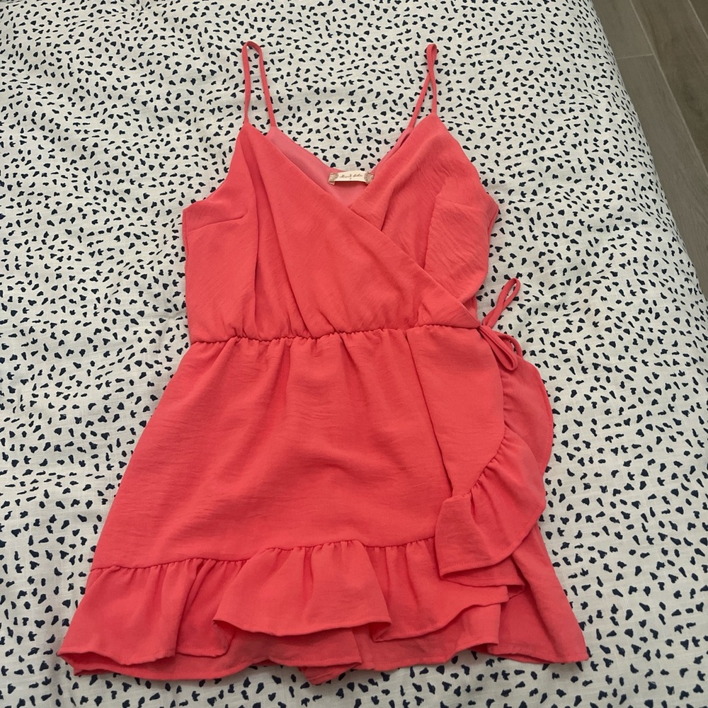 NWOT Altard State Coral Ruffle Romper